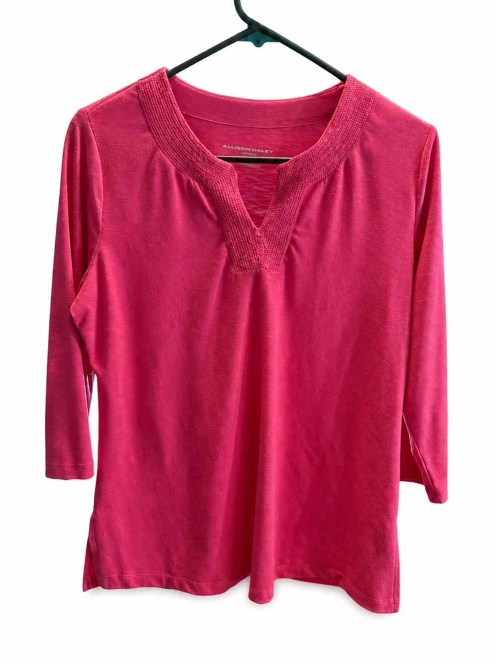 Alison Daley Petite Small Pink Knit Top 3/4 Sleeve Stretch EUC - Picture 3 of 9